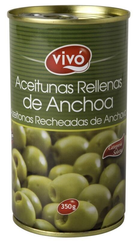 Vivó Aceitunas Rellenas de Anchoa 320g – Sabor Clásico con un Toque Intenso