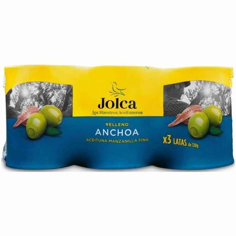 Jolca Aceitunas Rellenas De Anchoas Lata 120G 3U