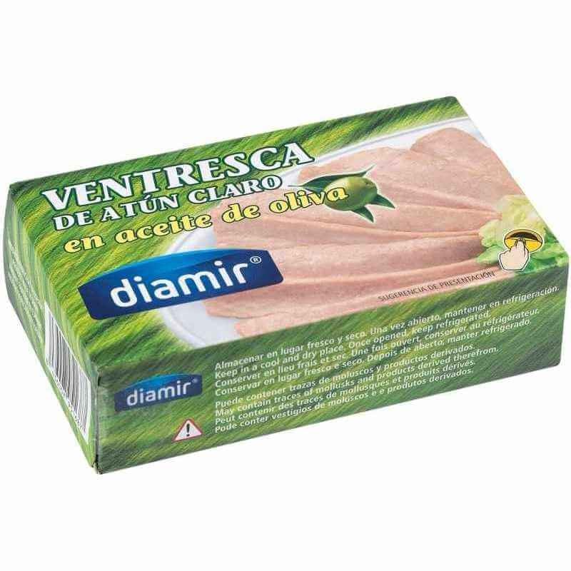 Diamir Ventresca De Atún Claro En Aceite De Oliva Peso Neto 120 Gr Peso Escurrido 72 Gr