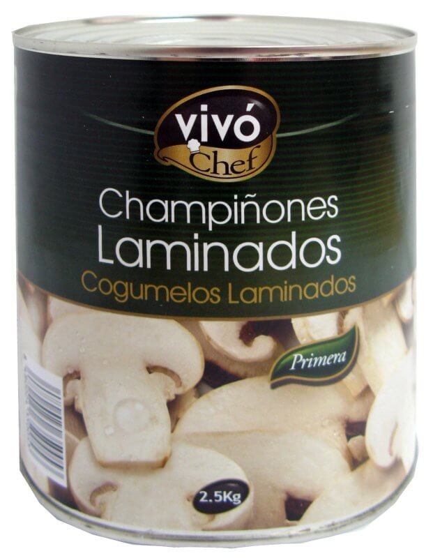 Vivo Chef Champiñones Laminados 2.5 Kg - Ingrediente Versátil y de Primera Calidad