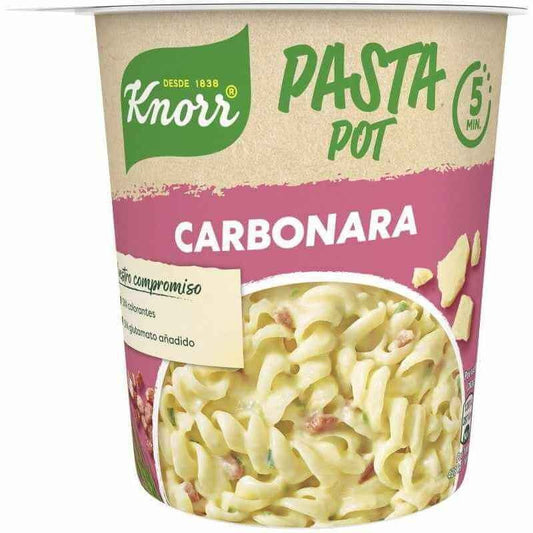 Knorr Pasta Pot Espirales Con Salsa Carbonara 62G – Deliciosa Comodidad en Cada Taza