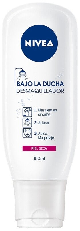 NIVEA Bajo la Ducha Desmaquillador 150 ml – Limpieza Fácil para Piel Seca