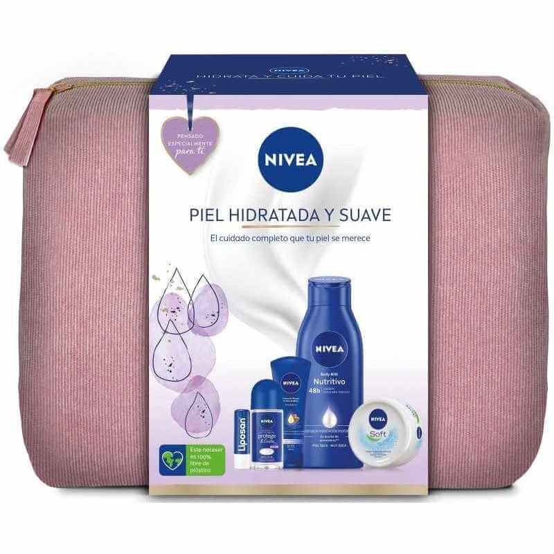 Nivea Neceser Cuidado Completo Body Milk + Crema De Manos + Desodorante Roll-On + Crema Nivea Soft + Liposan Original