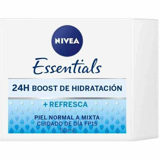 Nivea Crema Facial Essentials Hidratación 24H Piel Normal a Mixta 50 ml - Hidratación Duradera y Protección Diaria