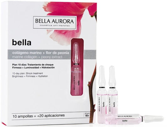 Bella Aurora Colágeno Marino + Flor de Peonía 10 Ampollas