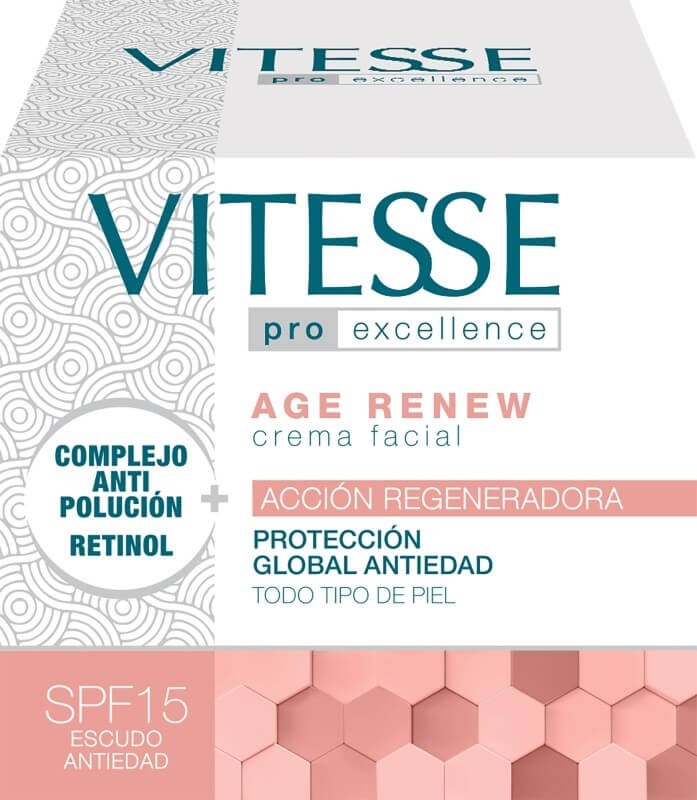 Vitesse Pro Excellence Age Renew Crema Facial con Retinol y SPF15 50 ml – Protección Global Antiedad y Regeneración Total