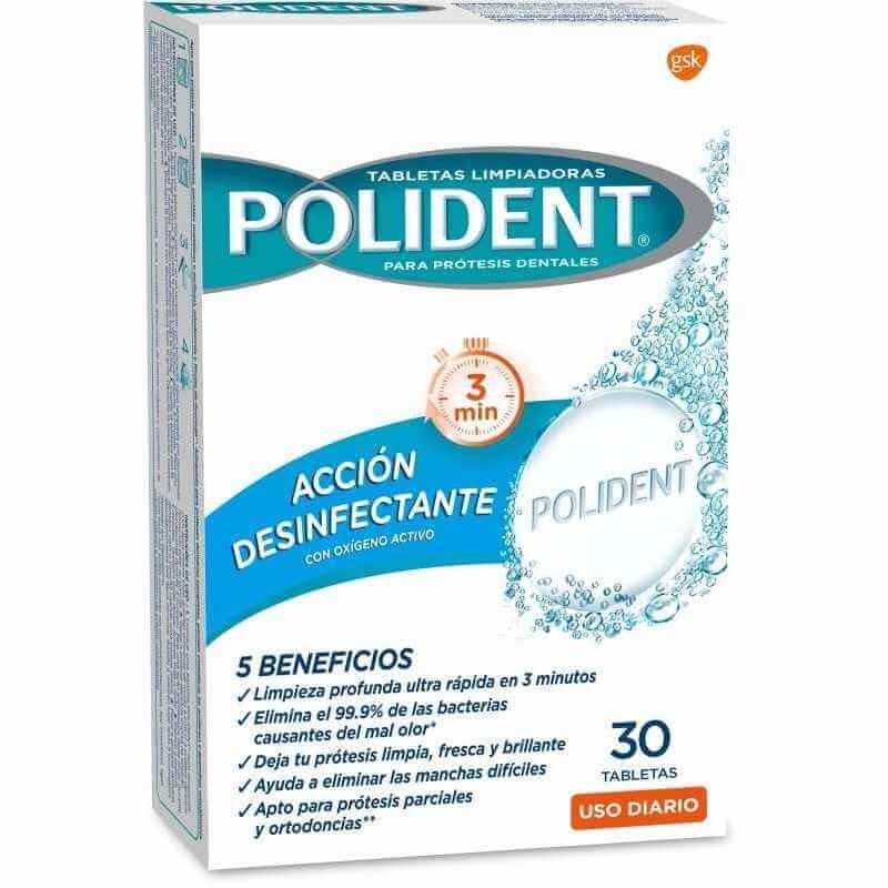 Polident Pastillas De Limieza Para Prótesis Dentales - Con Oxígeno Activo 30 Tabletas