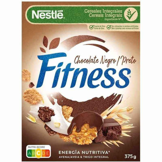 Nestlé Fitness Chocolate Negro 375 g – Cereales Integrales con Todo el Sabor y la Energía que Necesitas