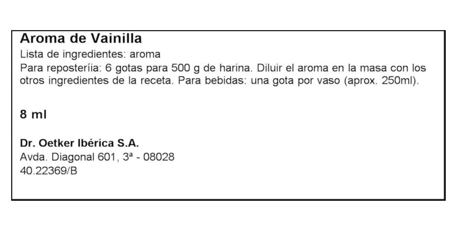 Dr. Oetker Aroma de Vainilla 4 dosis