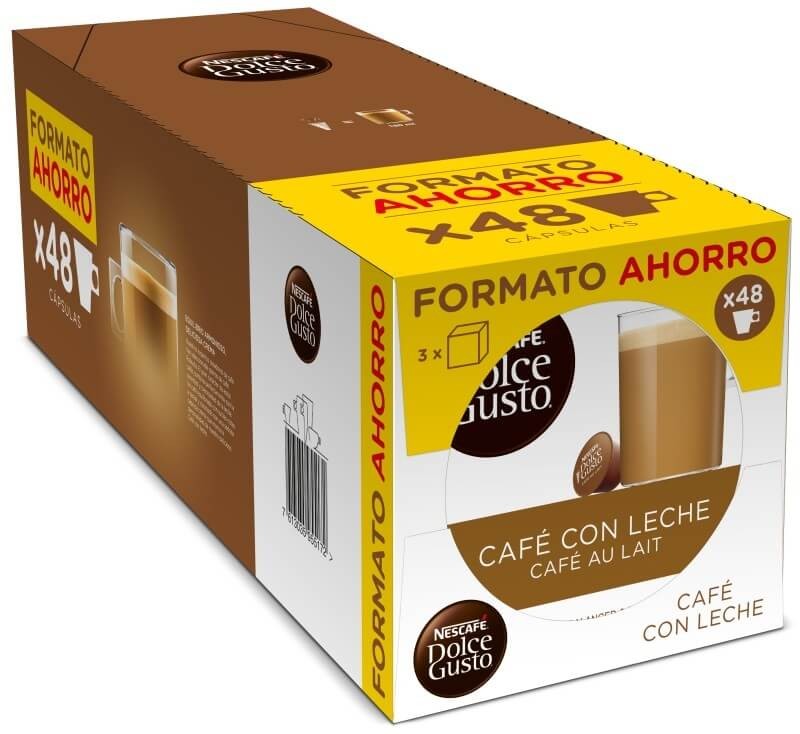 Nescafé Dolce Gusto Café con Leche 48 Cápsulas - Sabor y Comodidad en Formato Ahorro