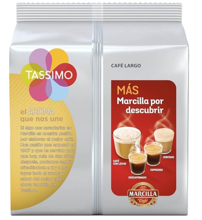 Tassimo Marcilla Café Largo Pack 80 Cápsulas - Café Intenso y Aromático en un Solo Toque