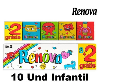 Renova Pañuelo Papel Blanco Kids 8 + 2 Und