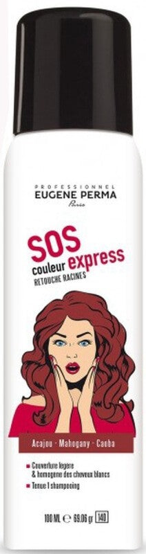 Eugène Perma SOS Couleur Express Caoba 100 ml – Spray Retoca Raíces Instantáneo para un Cabello Siempre Perfecto