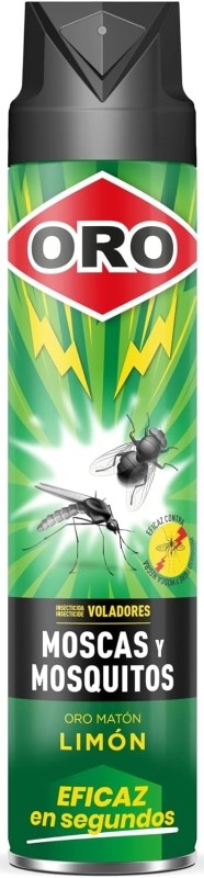 Oro Insecticida para Moscas y Mosquitos en Spray Limón 750 ml – Eficaz Contra Insectos en Segundos