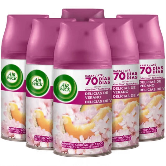 Air Wick Freshmatic Recambios Delicias de Verano 250 ml - Pack de 6