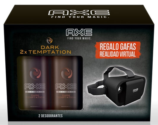 Pack Axe Dark Temptation 2 x 150 ml + Gafas de Realidad Virtual – Aroma y Tecnología