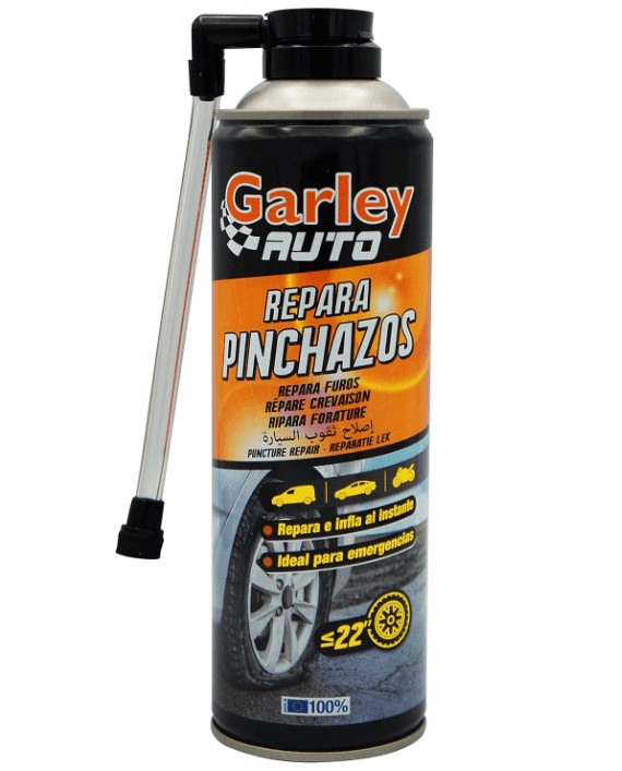 GARLEY Repara Pinchazos Coche 500 ml - Reparación Rápida y Eficaz en Carretera