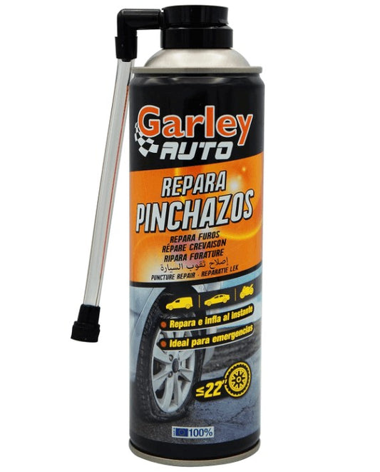 GARLEY Repara Pinchazos Coche 500 ml - Reparación Rápida y Eficaz en Carretera