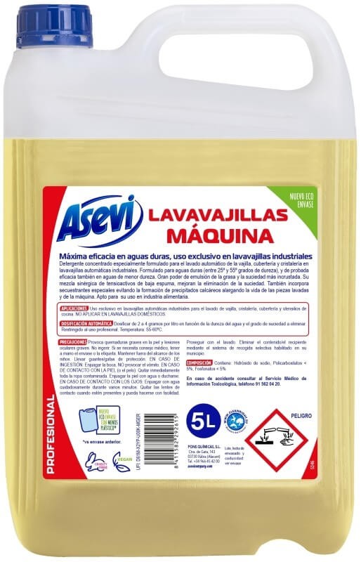 Asevi Lavavajillas Máquina Profesional 5L