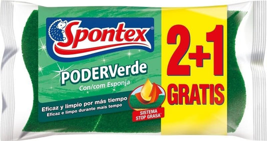 Spontex Poder Verde Esponja 2 + 1 Und