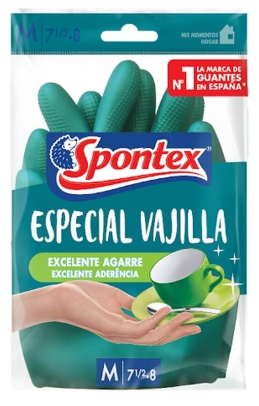 Spontex Guantes Especial Vajilla Talla M - Excelente Agarre y Comodidad para tu Limpieza Diaria