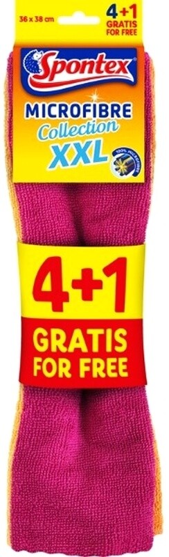 Spontex Bayeta de Microfibra XXL 5U – Limpieza Profesional y Eficiente en Cada Pasada