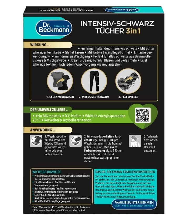 Dr. Beckmann Toallitas Negras Intensas 6u