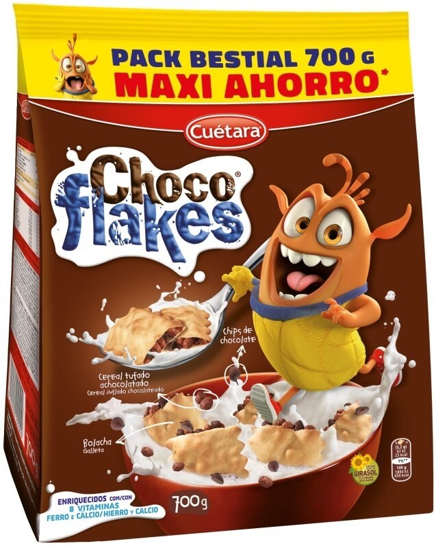 Cuétara Choco Flakes Pack Bestial 700 g – Desayunos y Meriendas Divertidos y Deliciosos