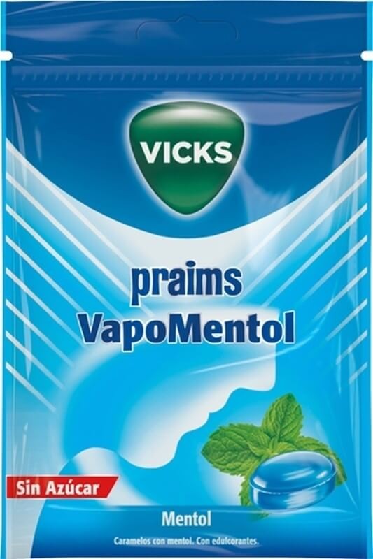 Vicks Caramelo Praims VapoMentol Sin Azúcar 72 Gr