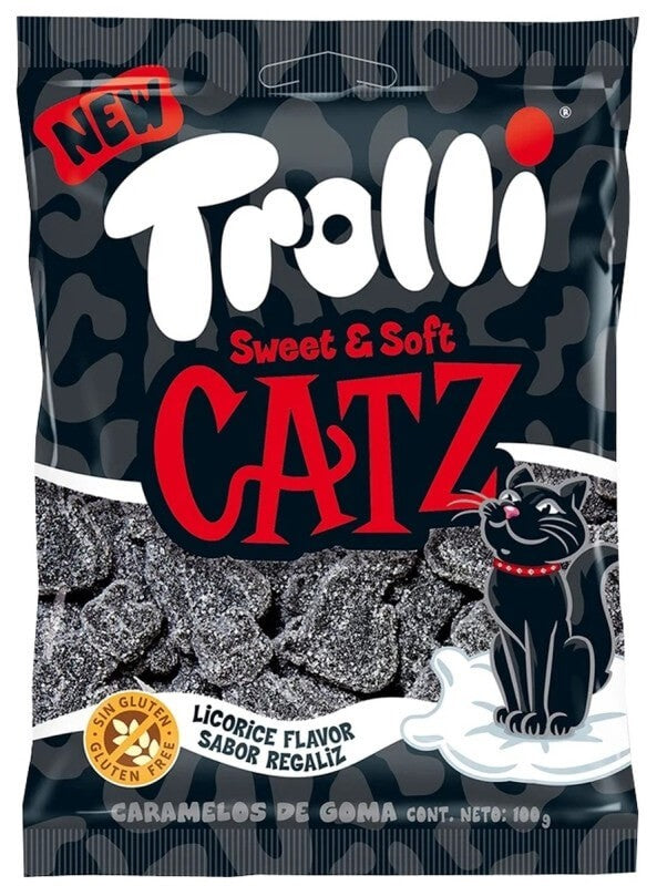 Trolli Sweet y Soft Catz Caramelo de Goma Sabor Regaliz 100 Gr