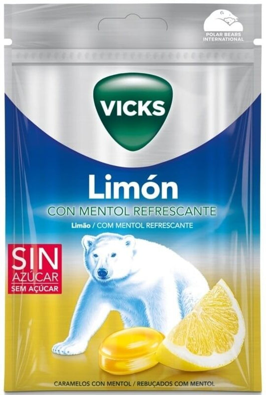 Vicks Limón Mentol Refrescante Sin Azúcar 72 Gr