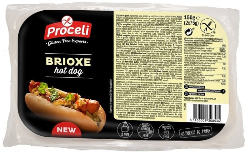 Proceli Pan Hot Dog Brioxe 150 Gr