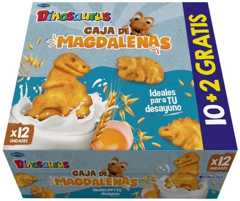 Artiach Magdalenas Dinosaurus 12U - Deliciosas Magdalenas para los Pequeños Exploradores
