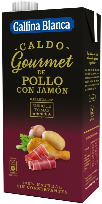 Gallina Blanca Caldo Gourmet de Pollo con Jamón 1L