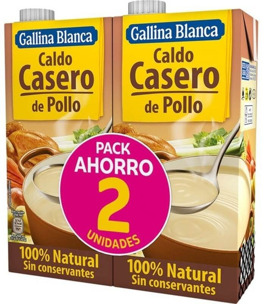 Gallina Blanca Caldo Casero de Pollo Pk 2 x 1 L