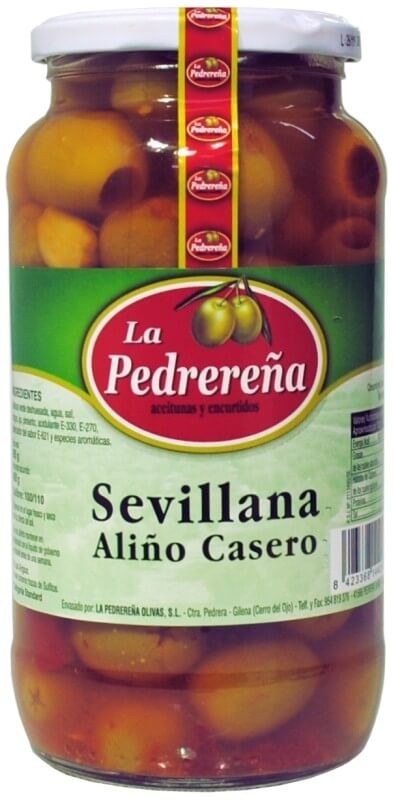 La Pedrereña Aceitunas Sevillana Aliño Casero 550 Gr