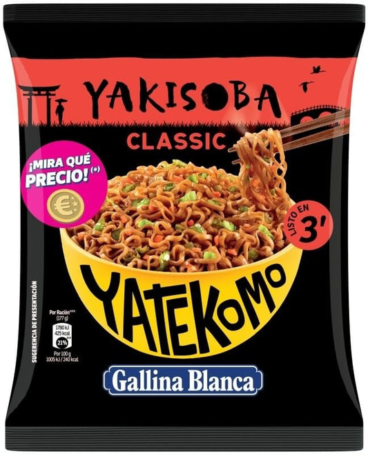 Yatekomo Yakisoba Classic 93g - Fideos Asiáticos Listos en 3 Minutos