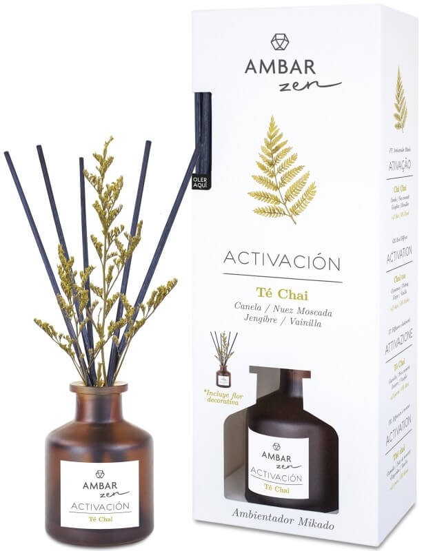 Ámbar Zen Ambientador Mikado Activación Té Chai 40 ml