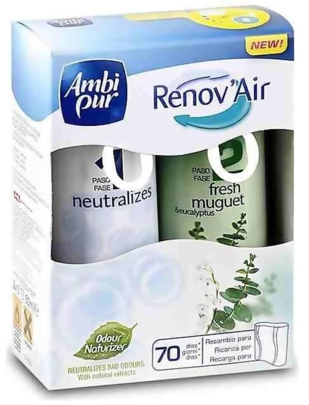 Ambi Pur Renov’Air Recambio Neutralizes + Fresh Muguet & Eucalyptus 70 Días