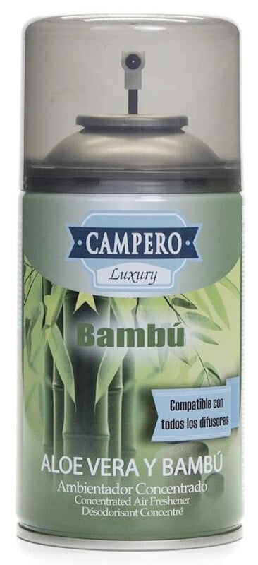 Campero Luxury Ambientador Concentrado Aloe Vera y Bambú 250 ml – Fragancia Natural y Relajante para tu Hogar o Negocio