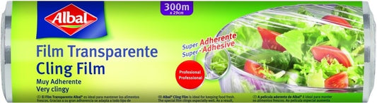 Albal Film Transparente 300 m x 29 cm – Conserva tus Alimentos con Frescura y Máxima Adherencia