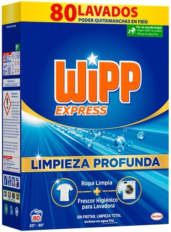 Wipp Express Detergente en Polvo 80 Lavados