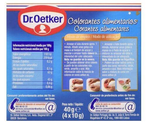 Dr. Oetker Colorantes Alimentarios 4 x 10 gr