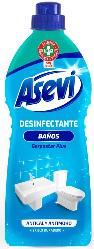 Asevi Desinfectante Baños Antical y Antimoho Gerpostar Plus 1100 ml – Limpieza Profunda y Brillo Duradero
