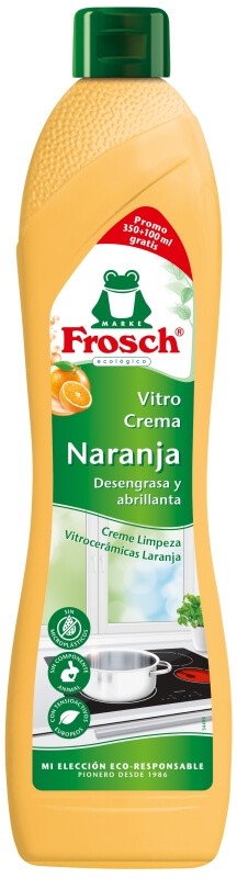 Frosch Vitro Crema Naranja 450 ml – Limpieza Ecológica y Brillo Intenso para tu Placa Vitrocerámica