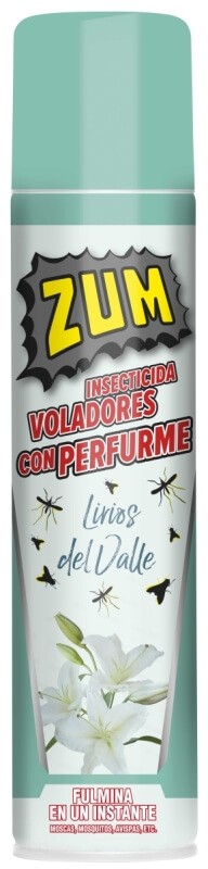 ZUM Insecticida Voladores con Perfume Lirios del Valle 600ml - Eficacia Instantánea con Aroma Floral