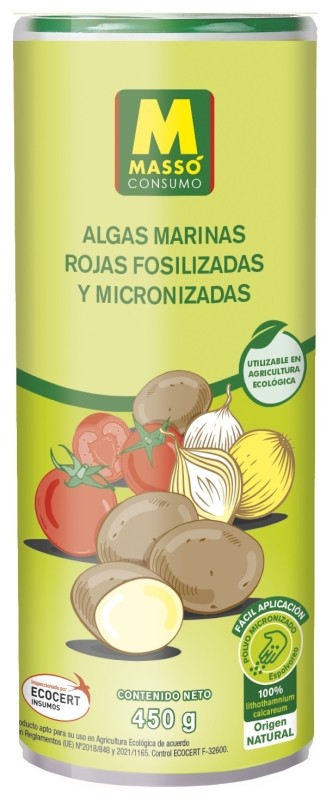 Massó Algas Marinas Rojas Fosilizadas y Micronizadas 450 g – Potencia Natural para una Agricultura Ecológica Saludable