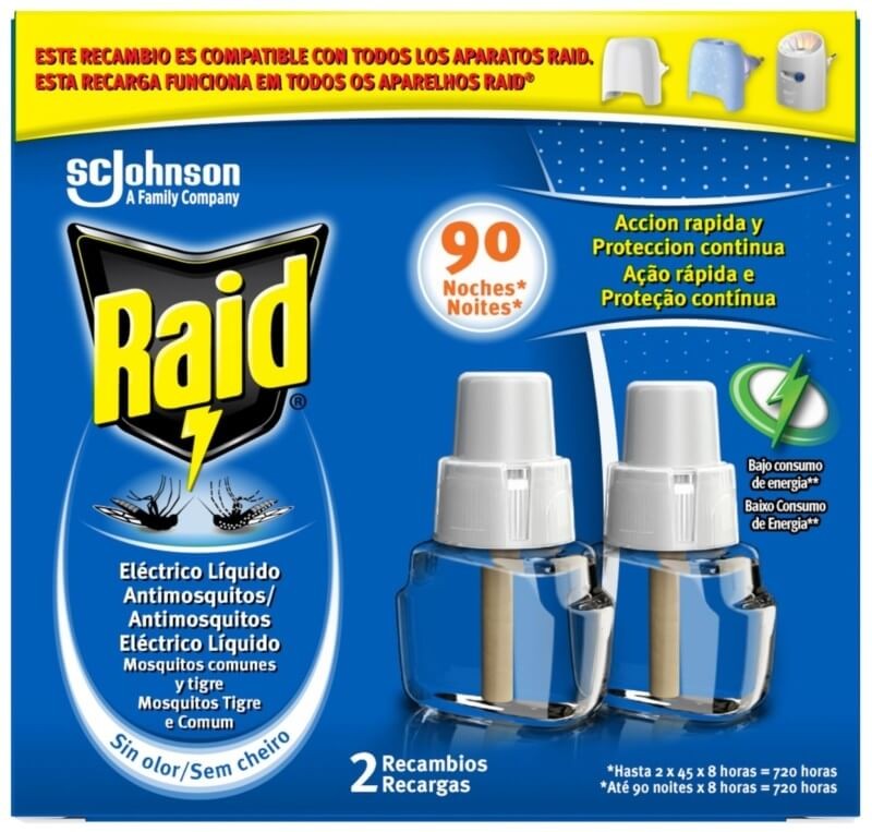 Raid Insecticida 2 Recambios 90 Noches