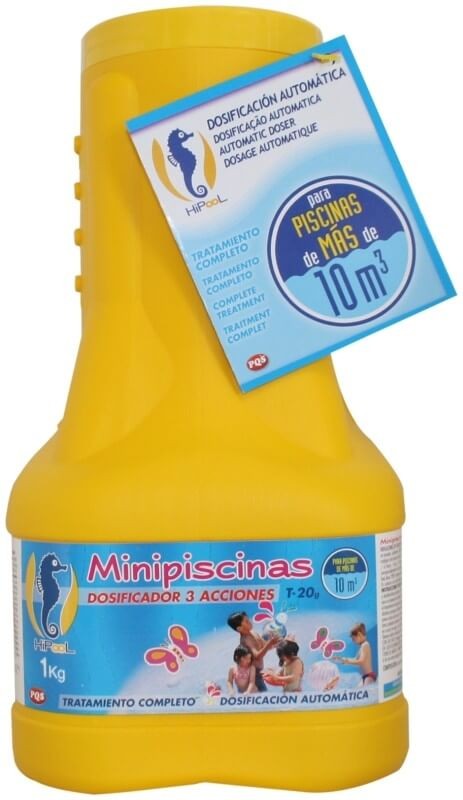 PQS Dosificador 3 Acciones para Minipiscinas 1 kg – Tratamiento Automático para Piscinas de Más de 10 m³