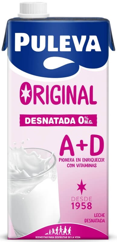 Puleva Leche Desnatada Vitaminas A + D Pk 6 x 1 L